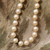 Pearl and peridot strand necklace, 'Pink Sea Breath' - Handcrafted Bridal Pearl Strand Necklace (image 2c) thumbail