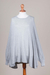 Cotton blend sweater, 'Mountain Breeze' - Soft Knit Bohemian Style Grey Drape Sweater from Peru
