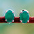 Sterling silver button earrings, 'India Green' - Unique Women's Stud Onyx Earrings (image 2) thumbail