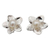 Cultured pearl button earrings, 'White Jasmine' - Pearl Bridal Jewelry Sterling Silver Earrings thumbail