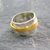 Gold plated meditation spinner ring, 'Wheel of Existence' - 18k Gold Plate and Sterling Silver Spinner Style Band Ring