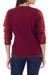 100% alpaca sweater, 'Andean Poinsettia' - 100% Alpaca Wool Knit Cardigan Sweater (image 2b) thumbail