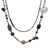 Smoky quartz and onyx heart necklace, 'Love Night' - Smoky quartz and onyx heart necklace thumbail