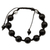 Onyx Shambhala-style bracelet, 'Moonlit Protection' - Handmade Onyx Shambhala-style Macrame Bracelet India thumbail