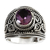 Amethyst solitaire ring, 'Lilac Lake' - Sterling Silver and Amethyst Ring (image 2c) thumbail