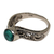 Sterling silver cocktail ring, 'Bali Vines' - Reconstituted Turquoise Single Stone Ring from Indonesia (image 2d) thumbail