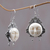 Cow bone dangle earrings, 'Moon Princess' - Carved Bone Dangle Earrings