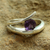 Amethyst solitaire ring, 'Dazzling Love' - Sterling Silver Solitaire Amethyst Ring from India