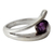 Amethyst solitaire ring, 'Dazzling Love' - Sterling Silver Solitaire Amethyst Ring from India