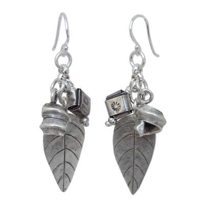 Silberne Cluster-Ohrringe - Silberne Cluster-Ohrringe des thailändischen Bergstammes