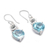 Blue topaz heart earrings, 'Light of Heart' - Blue Topaz Heart Dangle Earrings