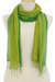 Silk scarf, 'Sour Candy' - Artisan Handwoven Fringed Green Silk Scarf from Thailand (image 2d) thumbail