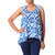 Cotton tank top, 'Abstract Blues' - Women's Blue and White Cotton High Low Tank Top from India thumbail