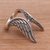 Sterling silver cocktail ring, 'Winged Glory' - Handcrafted Sterling Silver Feathered Wings Ring (image 2b) thumbail