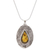 Amber pendant necklace, 'Earth Empress' - Natural Mexican Amber on Sterling Silver Pendant Necklace