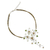 Collar de perlas cultivadas y flores de peridoto - Collar floral hecho a mano de perlas blancas y peridoto