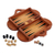 Wood backgammon set, 'Lion Meets Bull' - Wood backgammon set