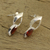 Garnet earrings, 'Anticipation' - Garnet Button Earrings Modern Sterling Silver Jewelry