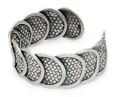 Silver cuff bracelet, 'Lanna Treasure' - Woven Silver Cuff Bracelet