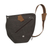 Bolso mochila de algodón con acento de cuero, 'Estilo Arequipa' - Bolso mochila de algodón marrón con acento de cuero de Perú