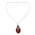 Carnelian pendant necklace, 'Zealous Rose' - Carnelian Floral Pendant Necklace