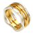 Gold accent band ring, 'Ocean Waves' - Gold Accent and Sterling Silver Band Ring (image 2b) thumbail