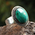 Chrysocolla cocktail ring, 'Moon Over Lima' - Silver and Chrysocolla Cocktail Ring