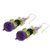 Amethyst and peridot beaded earrings, 'Thai Harmony' - Amethyst and Quartz Dangle Earrings (image 2b) thumbail
