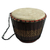 Wood bongo drum, 'Feel the Beat' - Hand Carved Tweneboa Wood Bongo Drum from Ghana