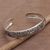 Sterling silver cuff bracelet, 'Shrine Swirls' - Sterling Silver Swirl Motif Cuff Bracelet from Bali