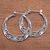 Sterling silver hoop earrings, 'Balinese River' - 925 Sterling Silver Hoop Earrings with Wire and Dot Motifs (image 2b) thumbail