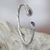 Amethyst cuff bracelet, 'Bright Eyes' - Amethyst Sterling Silver Cuff Bracelet from Indonesia (image 2) thumbail
