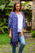 Batik rayon kimono jacket, 'Denpasar Royalty' - Batik Rayon Kimono Jacket in Imperial Purple from Bali (image 2) thumbail