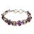 Amethyst link bracelet, 'Royal Purple' - Amethyst Bracelet Handcrafted in Sterling Silver Jewelry