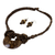 Coconut shell jewelry set, 'Thai Princess' - Coconut Shell Earrings and Necklace Jewelry Set (image 2b) thumbail