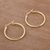 Gold plated sterling silver hoop earrings, 'Eternal Gleam' - 18k Gold Plated Sterling Silver Hoop Earrings from Peru (image 2b) thumbail