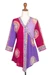 Rayon tunic, 'Color Symphony in Purple' - Red and Purple Hand Batik Textured Rayon Flowing Tunic