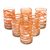 Blown glass water glasses, 'Tangerine Swirl' (set of 6) - Hand Blown Glass Orange Swirl 13 oz Water Glasses (Set of 6)