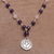 Amethyst and rose quartz long beaded pendant necklace, 'Lotus Power' - Amethyst and Rose Quartz Pendant Necklace from Bali (image 2b) thumbail