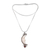 Garnet and bone pendant necklace, 'Crescent Moon' - Garnet and Bone Crescent Moon Pendant Necklace from Bali (image 2d) thumbail