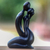 Wood sculpture, 'The Kiss' - Romantic Hand Carved Wood Sculpture of Lovers' Kiss (image 2) thumbail