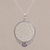 Amethyst pendant necklace, 'Circle of Power' - Amethyst Sterling Silver and Bone Pendant Necklace from Bali (image 2) thumbail
