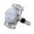 Garnet cocktail ring, 'Moon Dream' - Garnet and Carved Bone Silver Ring (image 2d) thumbail