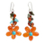 Carnelian and unakite flower earrings, 'Sunny Blooms' - Carnelian Handcrafted Earrings