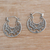 Sterling silver hoop earrings, 'Moonlight Descent' - Sterling Silver Hoop Earrings Handcrafted in Bali (image 2b) thumbail