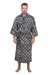 Men's cotton batik robe, 'Midnight Fireworks' - Men's Batik Cotton Robe thumbail