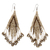 Beaded waterfall earrings, 'Dance Queen' - Beige and Brown Glass Beaded Waterfall Dangle Earrings
