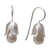 Cultured pearl dangle earrings, 'Floral Bud' - Floral Sterling Silver and Pearl Earrings