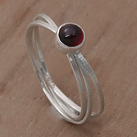 Garnet solitaire ring, 'Magical Force'