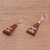 Wood and sterling silver dangle earrings, 'Reach' - Wood Triangle Sterling Silver Swirl Modern Dangle Earrings (image 2c) thumbail